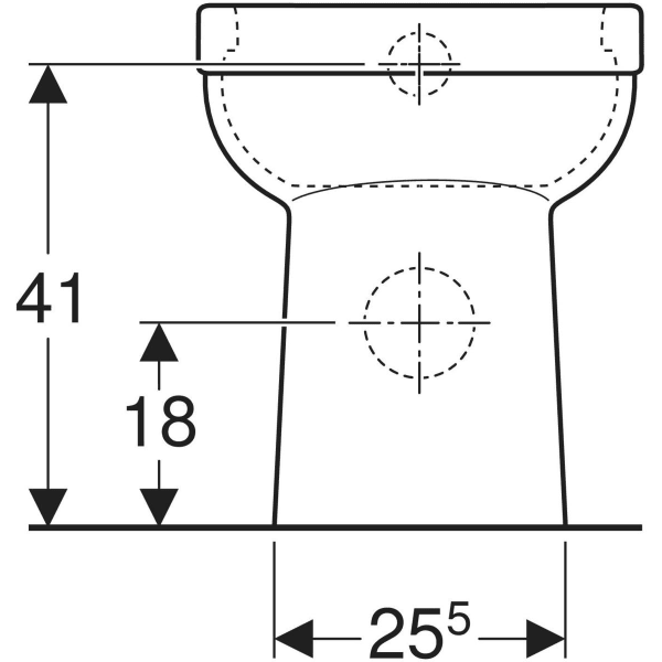 Geberit Renova Comfort Square Stand-WC Tiefspüler/erhöht/teilgeschl.Fo,KeraTect