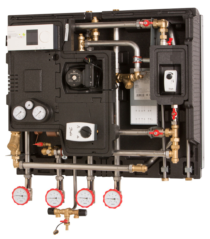 Danfoss Hausstation Compact 28 VX-FI, 2 HWS, AVQM, 56 kW, ECL310/A237