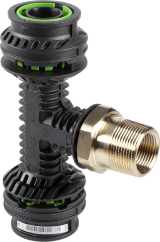Viega T-Stück mit SC Geopress K 9717.1 in 63mm x R2 x Rp1 1/2 x 63mm Kst.