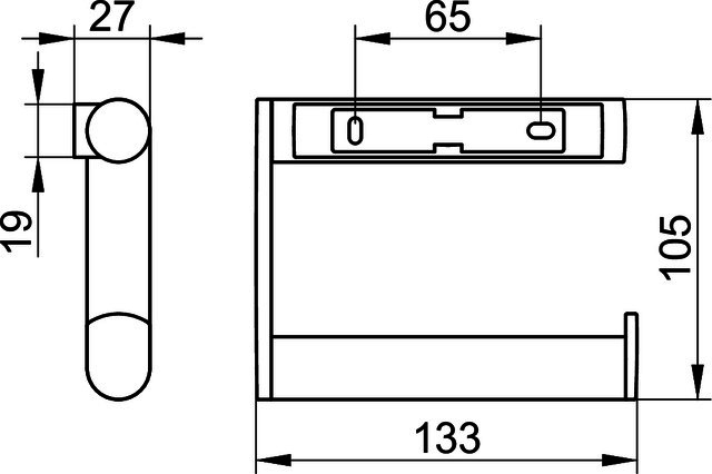 KEUCO Toilettenpapierhalter Plan 14962, offene Form, links, verchromt