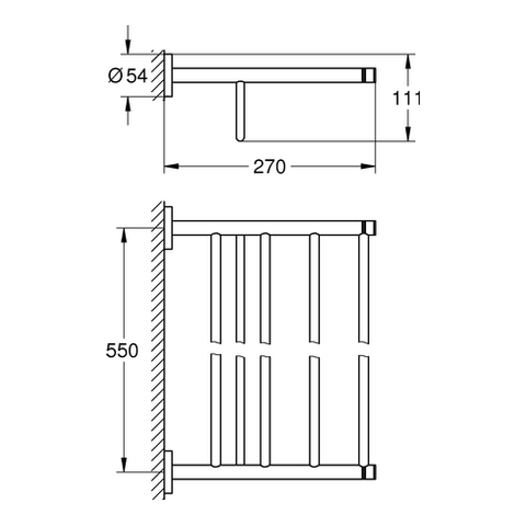 GROHE Multi-Badetuchhalter Essentials 40800_1 604mm Metall supersteel