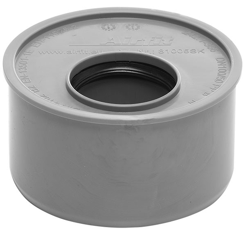 airfit Superkurz-Reduzierstück DN 110x50 aus PP, grau