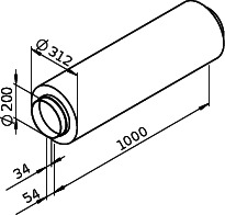 Helios FSD 200 Flex. Rohrschalldämpfer L=1 m, DN 200