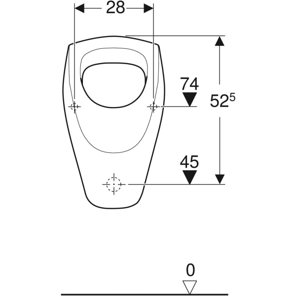 Geberit Renova Urinal, Zulauf von oben Abgang nach hinten oder unten, weiß