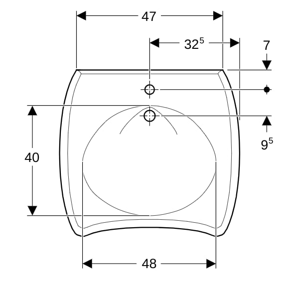 Geberit Vitalis WT, barrierefrei, 65x60cm m. Hl., o. Ül., weiß