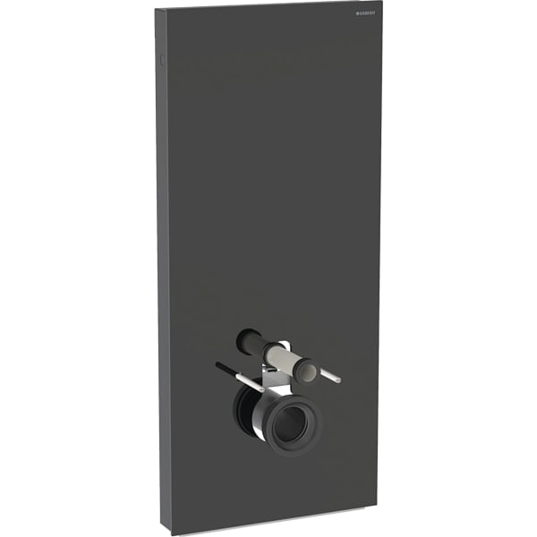 Geberit Monolith Plus Sanitärmodul f. WWC 114cm, Glas schwarz / alu. schwarzchrom