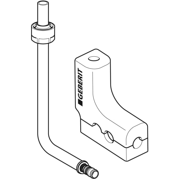 Geberit Mepla Metallrohr-Anschlussbogen 90Gr mit Anschlussverschraubung d16-15-L100