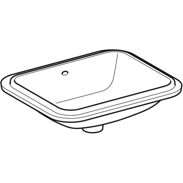 Geberit VariForm Unterbau-WT, rechteckig 53x44cm, o. Hl, m. Ül., glasiert/weiß