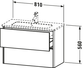 Duravit Waschtischunterbau XSquare, 2 Schubk. 560x810x388mm, Betongrau Matt