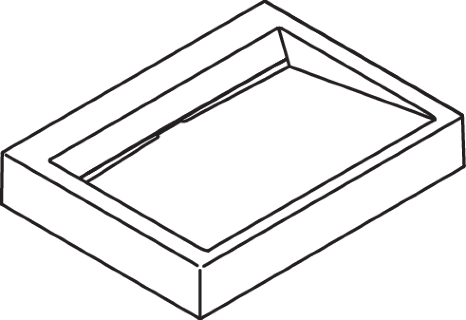 HEWI Waschtisch, B:600mm, T:450mm, alpinweiß, ohne Überlauf, ohne Lochbrg.