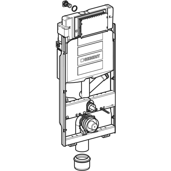 Geberit GIS Element für WWC, 114 cm, mit Sigma UP-SPK 12 cm, für Gabs. Abluft