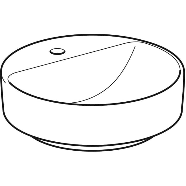 Geberit VariForm Aufsatzwaschtisch, rund mit Hahnlochbank, d: 45cm, o. Ül., weiß