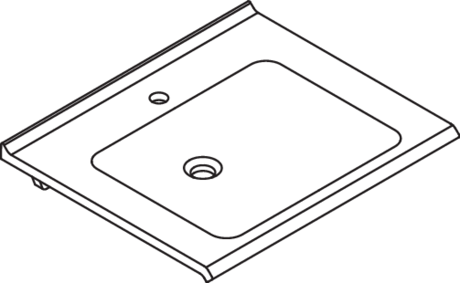 HEWI Waschtisch S-Form, modular, 650x550mm, 1.HL