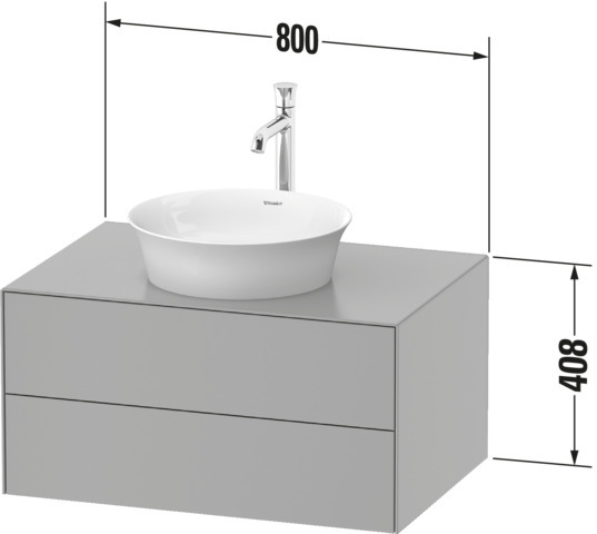 Duravit WTU White Tulip wandhängend, 2 SchKa 408x800x550mm,Eiche N.M/Graphit HGL