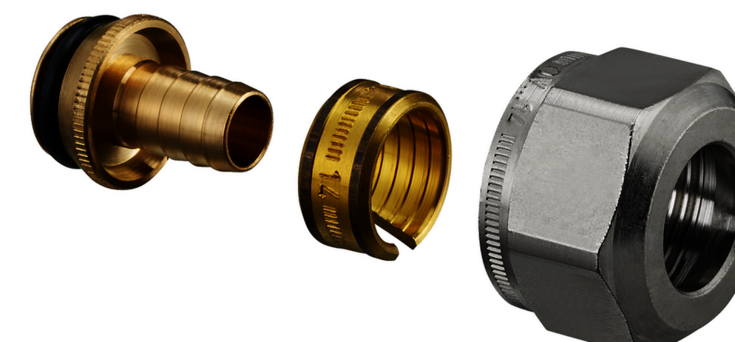 OVENTROP-Klemmringverschraubung "Ofix K" M24x1.5,14x2mm, 2-fach f. Kunststoffrohr