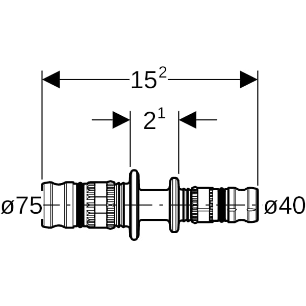 Geberit Mepla Reduktion PVDF d75-40