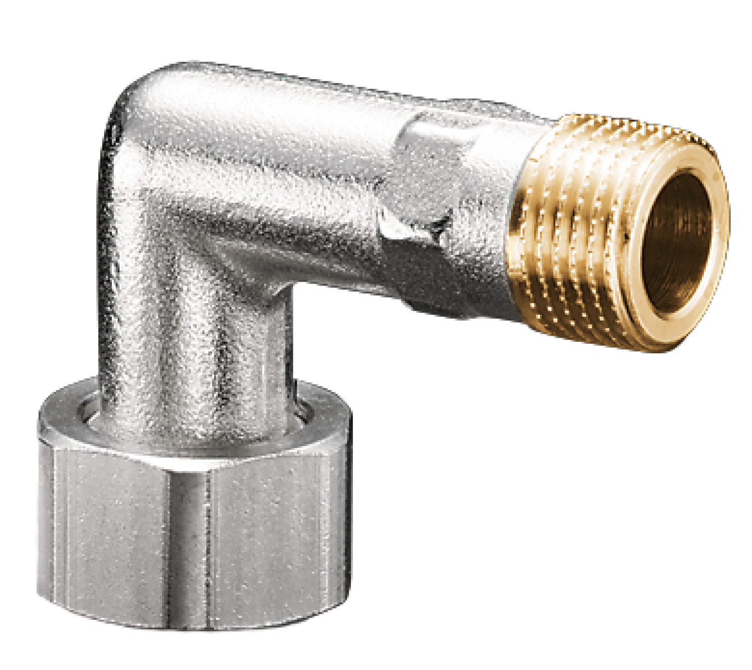 OVENTROP-Bogenverschraubung DN15, 3/4"IG ÜMx1/2"AG, vernickelt