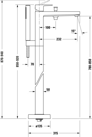 DU Manhattan Einh-Wannenmischer bodenst. Keramikmischsystem, Chrom HG