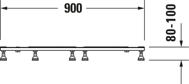 DU Fußgestell für Stonetto Duschwanne 900x900mm