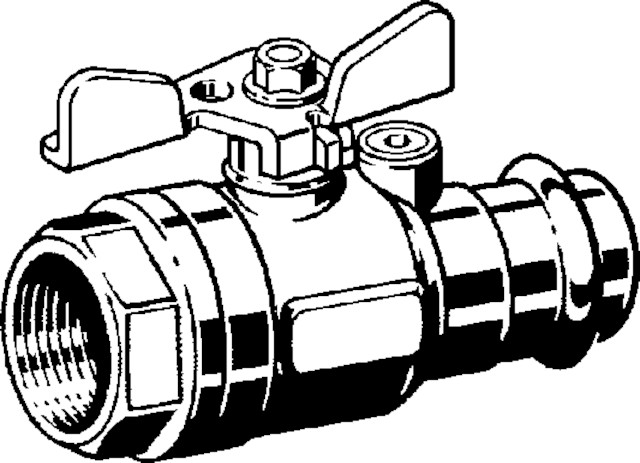 Viega Gaskugelhahn mit SC Profipress G 2671.3 in Rp1 x 22mm