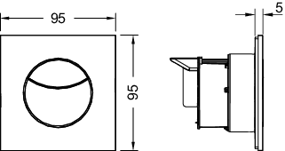 TECEflushpoint pneum. Fernauslösung Kunststoff, für Zweimengent., Chrom matt