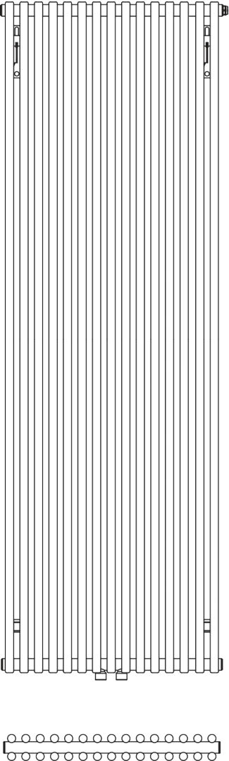 Kermi Pio 600x2000x64 mm QN=2095 W,zweilagig,RAL9016,ANB12