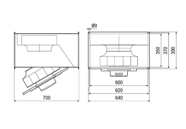 Maico Kanalventilator DPK 31-S EC Kanal 600x350 Drehstrom, EC-Motor stark