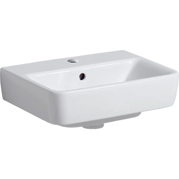 Geberit Renova Plan Handwaschbecken, 45x34cm m. Hl. mi., m. Ül., weiß, KeraTect