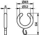 KEUCO Vorhangring Plan 14927, halboffen, VE 10, weiß