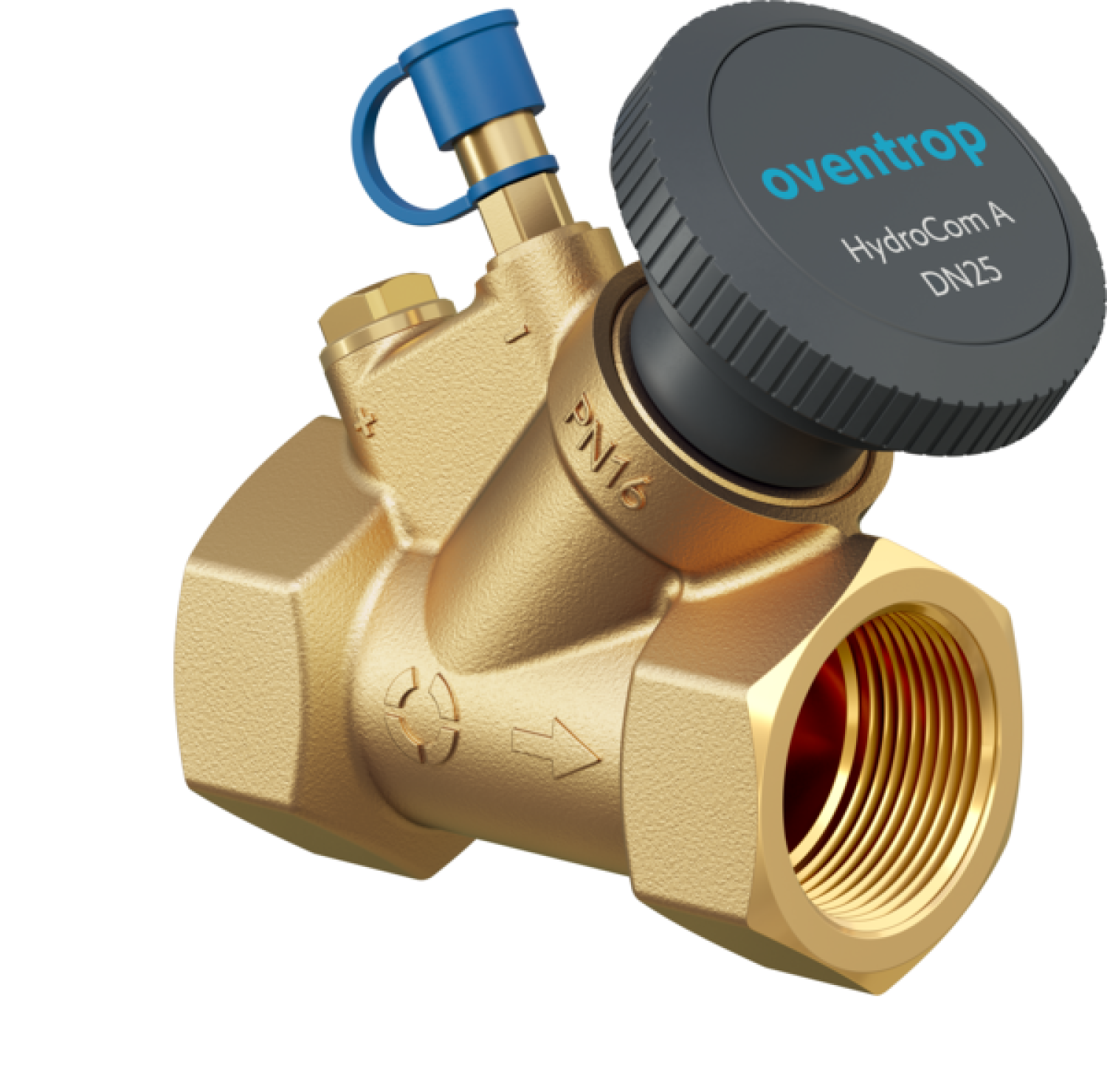 Strangabsperrventil HydroCom A PN16 DN15, Rp1/2 IG, HydroPort, EZB