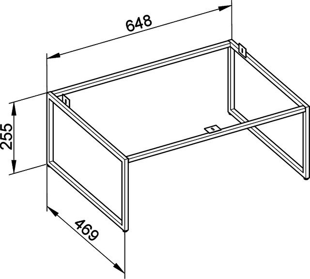 KEUCO Bodengestell X-Line 33198, anthrazit, 650x255x470mm