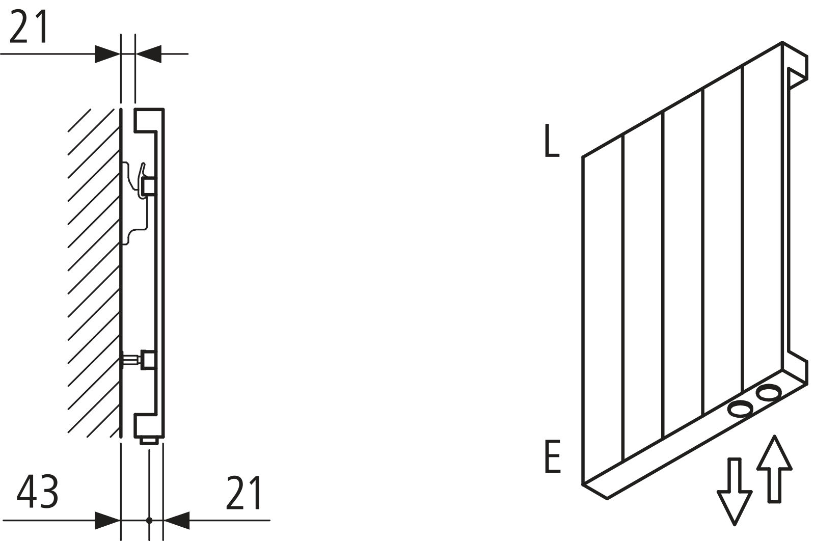 Kermi Heizwand HVN Typ10 BH1000x43x630mm QN630, RAL9016, 6 bar, ANB12