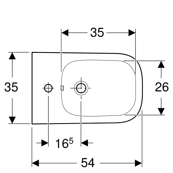 Geberit Smyle Wandbidet, eckig geschlossene Form, m. Ül., weiß,KeraTect