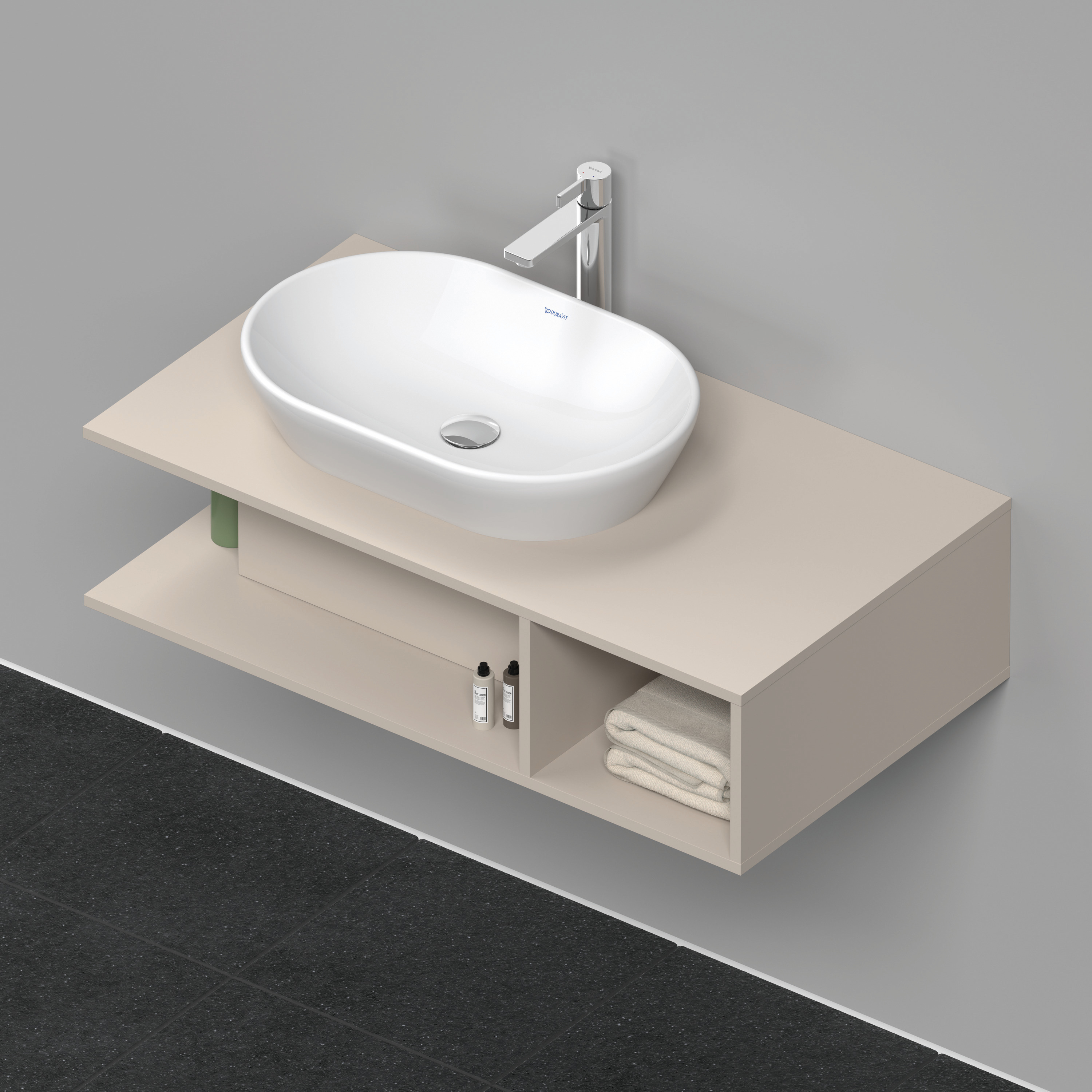 Duravit D-Neo WTU wandh.,1 offenes Fach r., 260x1000x550mm, Taupe