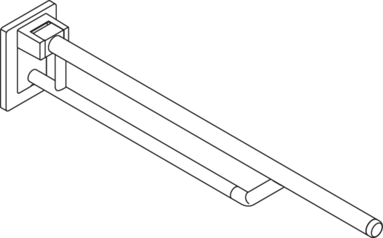 HEWI SK-Griff Duo, L:900mm, Kst., unifarben signalweiß