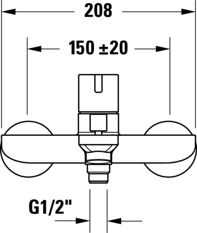 Duravit D-Neo Einhebel-Wannenmischer Aufputz Keramikmischsyst.,m.Umsteller,Chrom HG