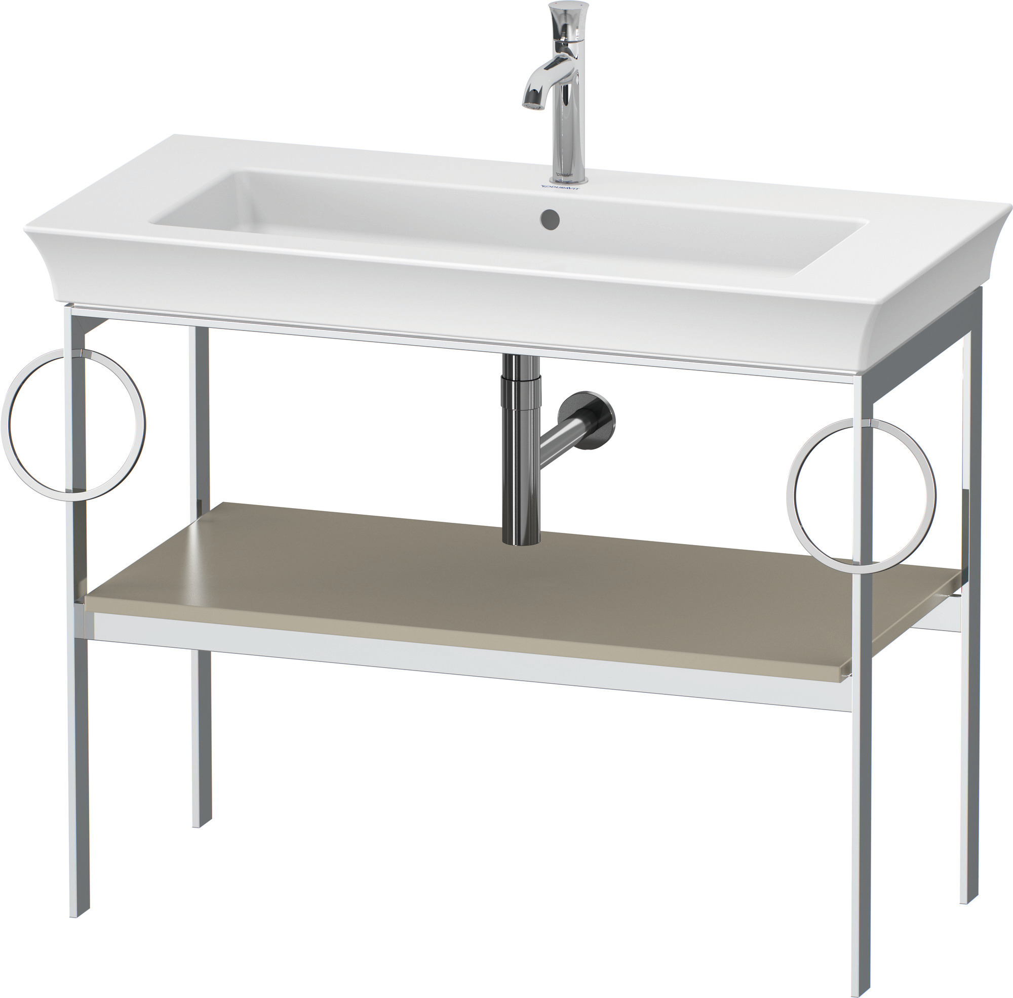 Duravit Metallkonsole bodenst. White Tulip 760x984x450,2 HH,Taupe Seidenmatt