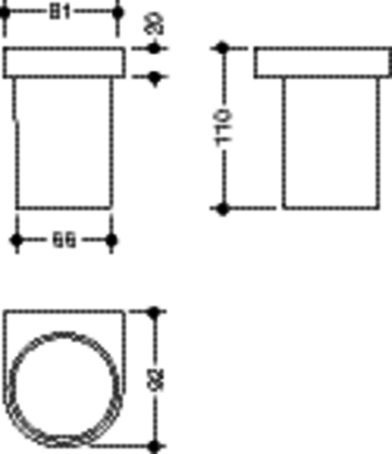 HEWI Becher Kst. m. Halter Sys 800, Halter chrom, Becher signalweiß