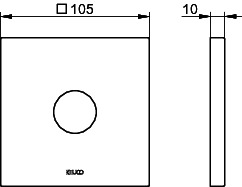 KEUCO Wandrosette IXMO 59545, eckig 105x105 mm, Bronze gebürstet