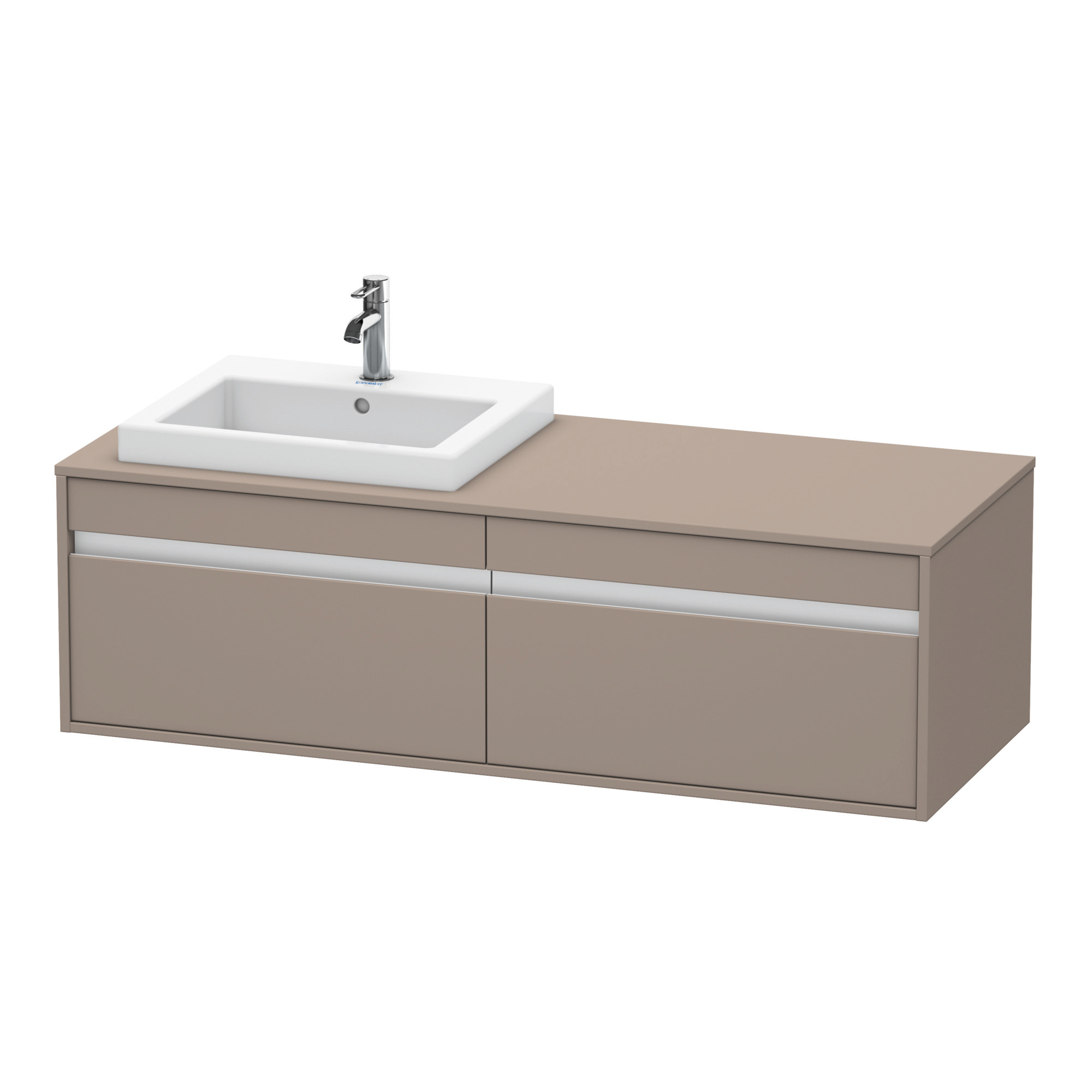Duravit WTU wandhängend Ketho 550x1400x426mm 2 Auszüge, für EBWT li., basalt matt