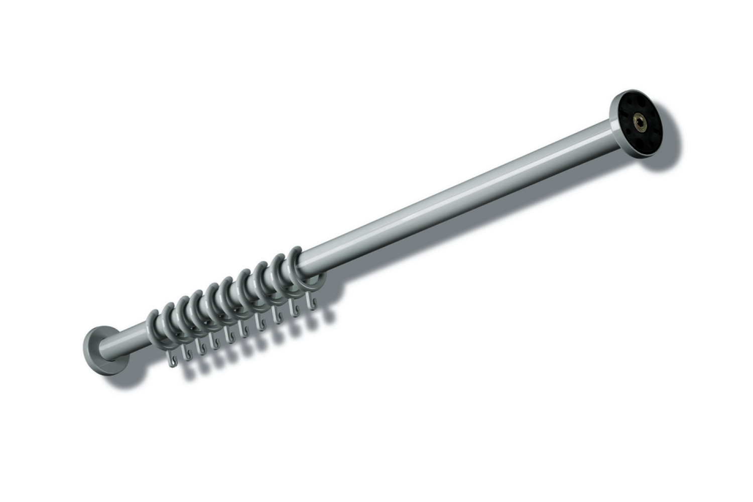 HEWI VH-Stange Ser 801, L:1025mm, 10 Ringe, suizidhemmend reinweiß