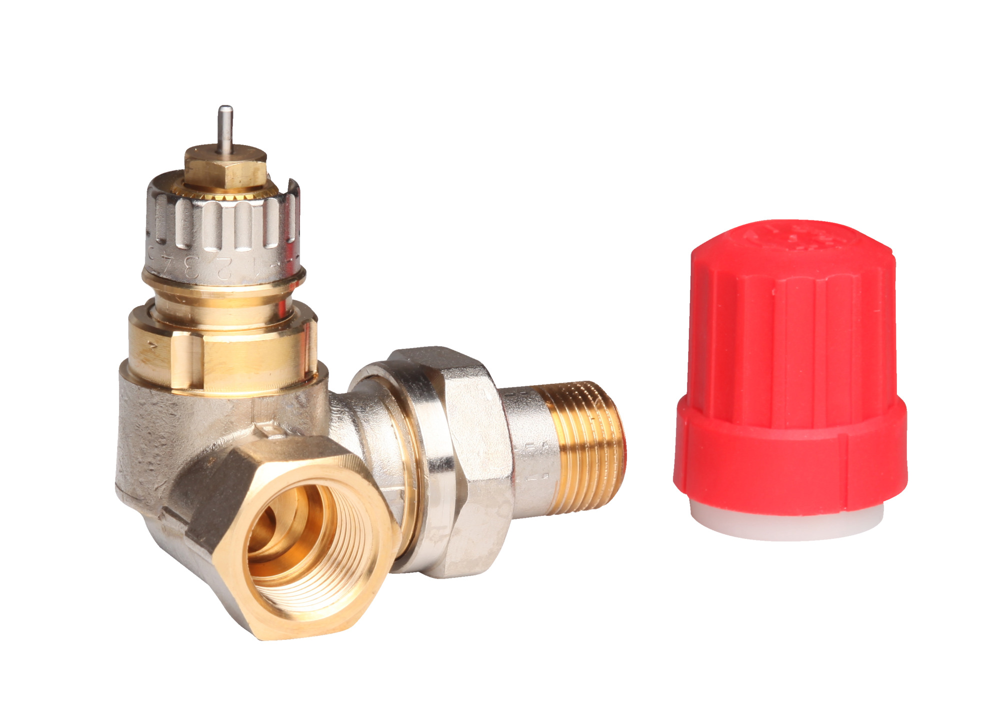 Danfoss Ventilgehäuse RA-N 10 R 3/8, WE links, matt vernickelt