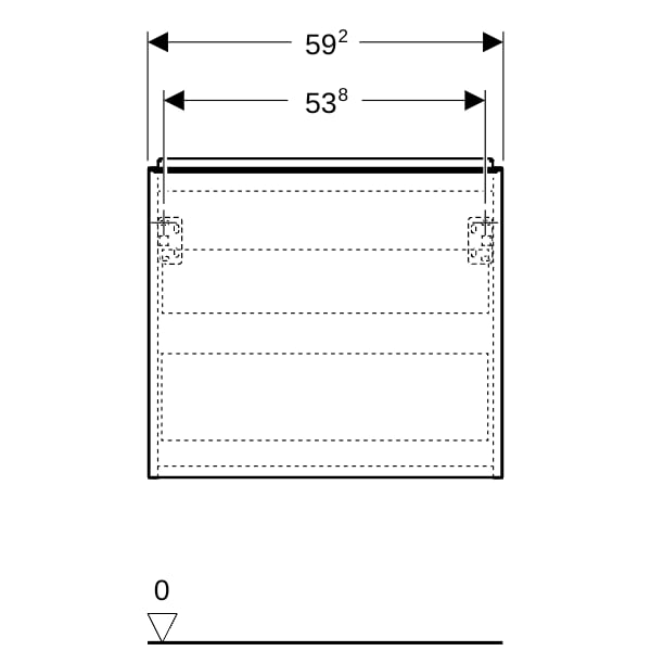 Geberit Acanto US für WT B:60cm, 1 Schubl. 1 i.Schubl., v.Ausl., lava matt/Gl. lava