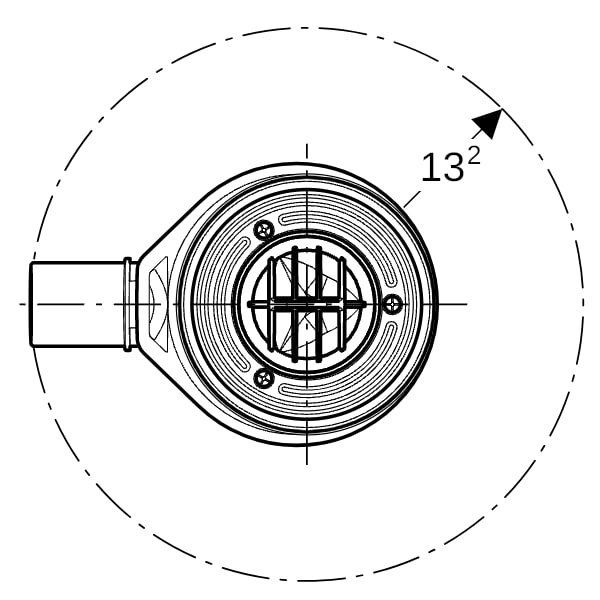 Geberit Duschwannenablauf d90 m. Ablaufdeckel Sperrwasserhöhe 30 mm d40 PP