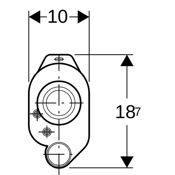 Geberit Urinal Geruchsverschluss Abgang horizontal mit Sonde d40
