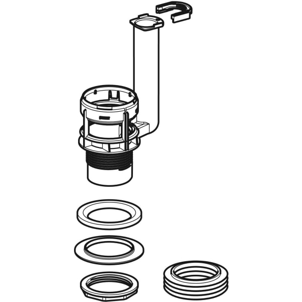 Geberit Typ 290 Bassin für Spülventil Rd60x1/8, lang