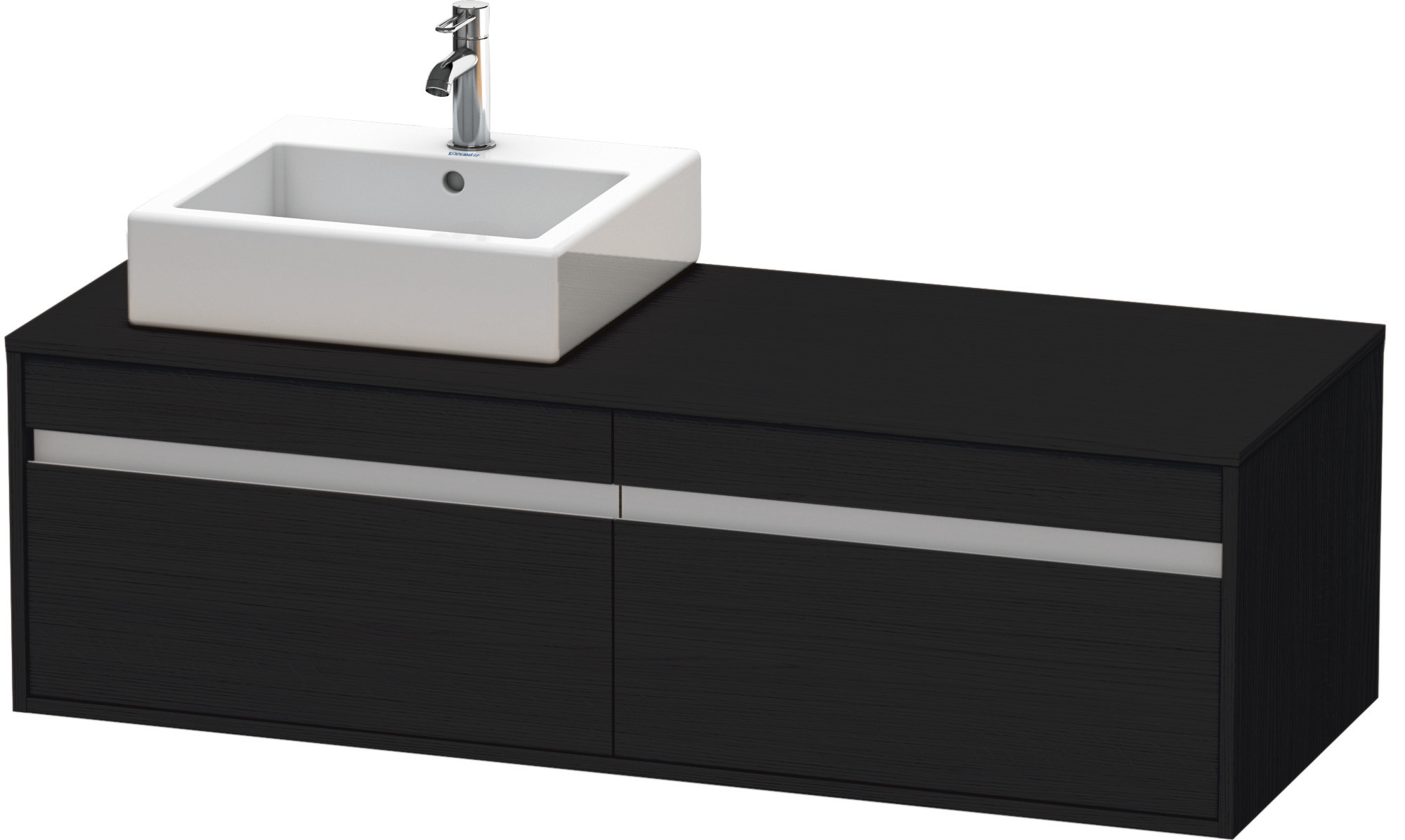 Duravit WTU wandhängend Ketho 550x1400x426mm 2 Auszüge, für ASB li.,Eiche Schwarz