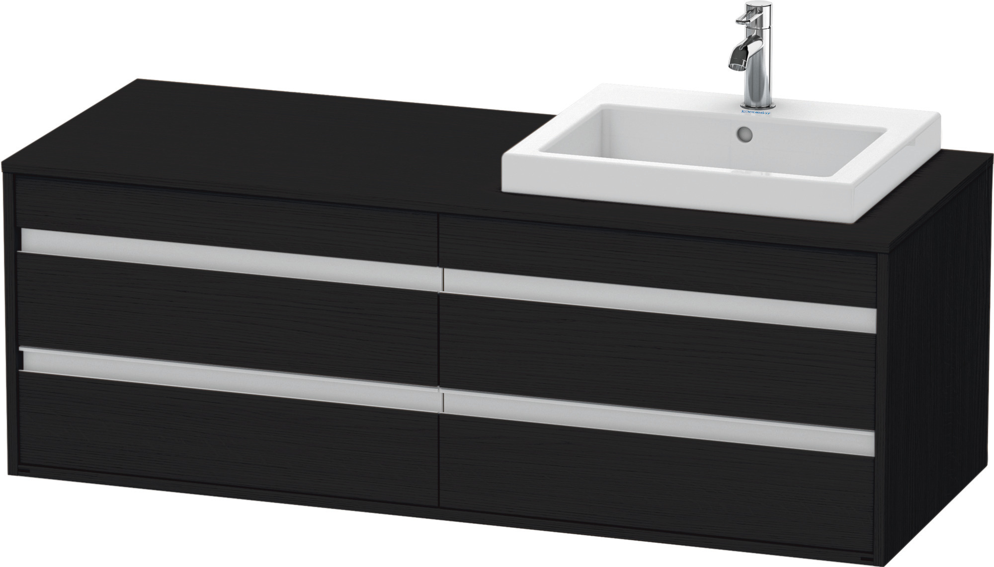 Duravit WTU wandhängend Ketho 550x1400x496mm 4 SchKa, für EBWT re., Eiche Schwarz