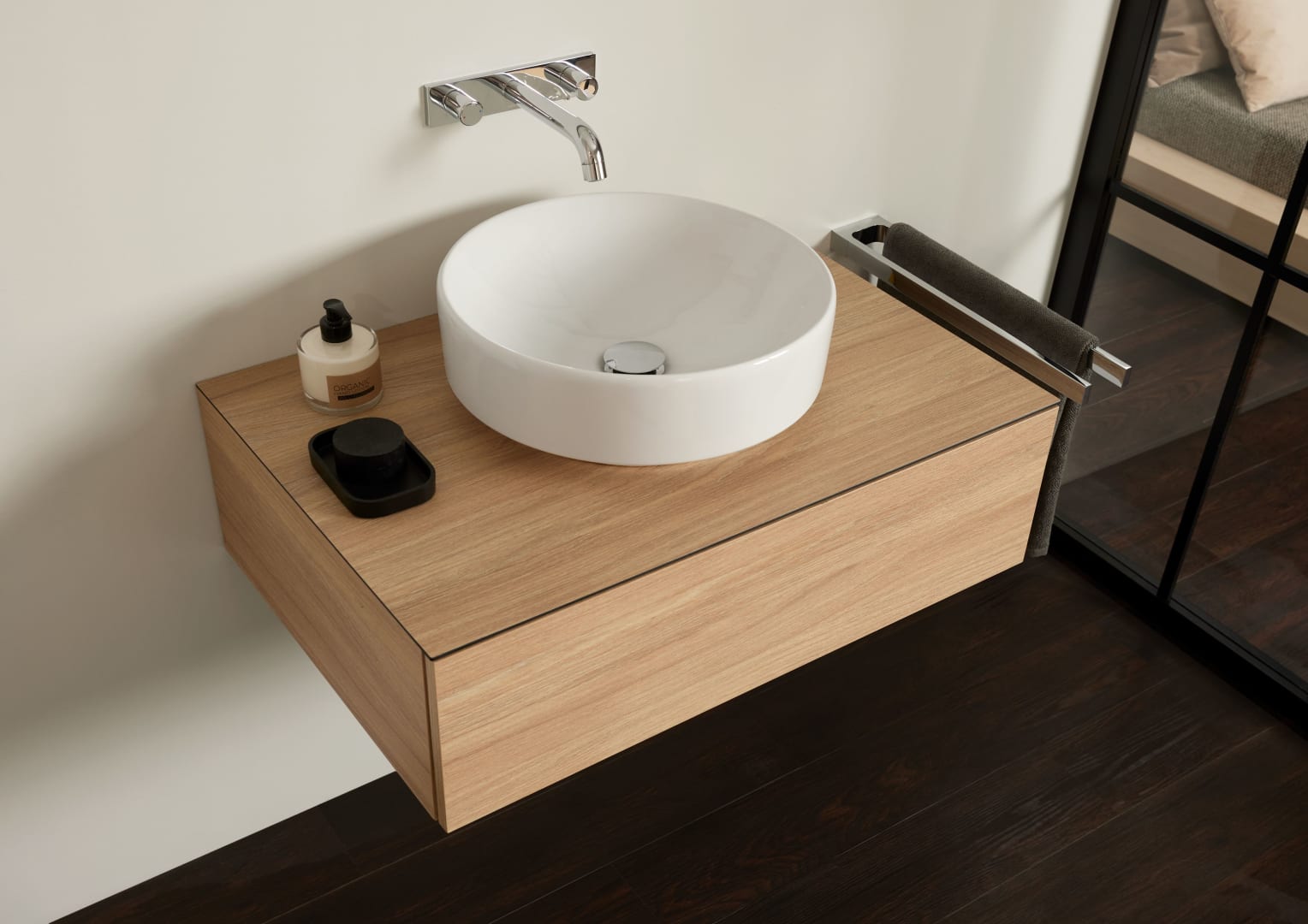 Geberit VariForm Aufsatzwaschtisch, rund d: 40cm, o. Hl, o. Ül., weiß, KeraTect