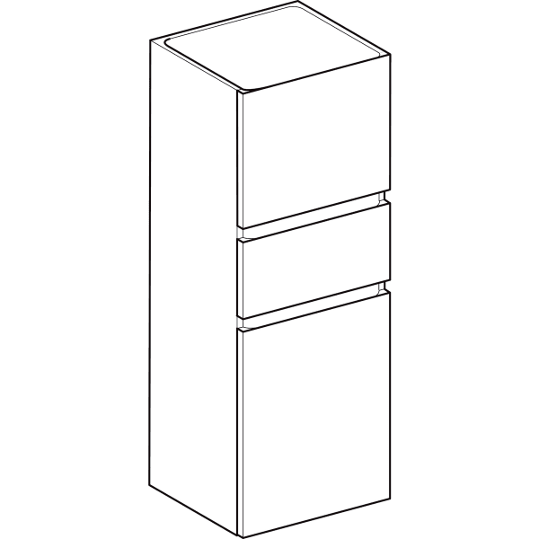 Geberit Renova Plan Mittel-HS mit zwei Türen 1 Schublade, 39x105x36cm, weiß